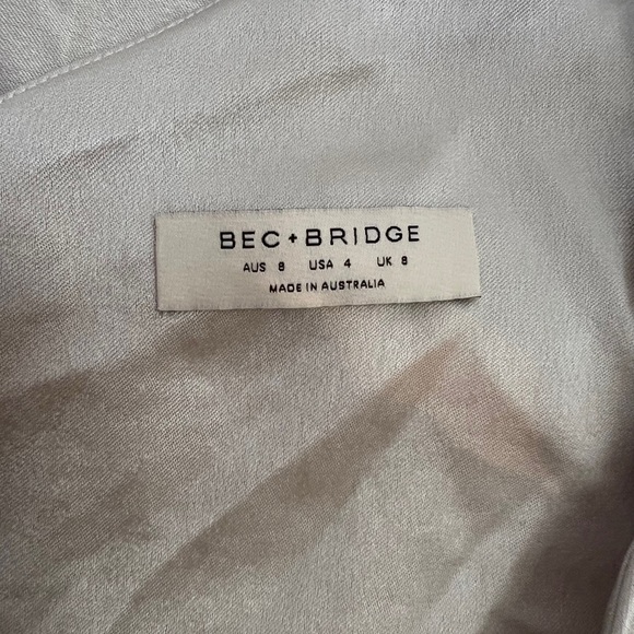 Bec + Bridge Champagne Gray One Shoulder Gown Cocktail Prom Dress 4 S - Picture 8 of 16